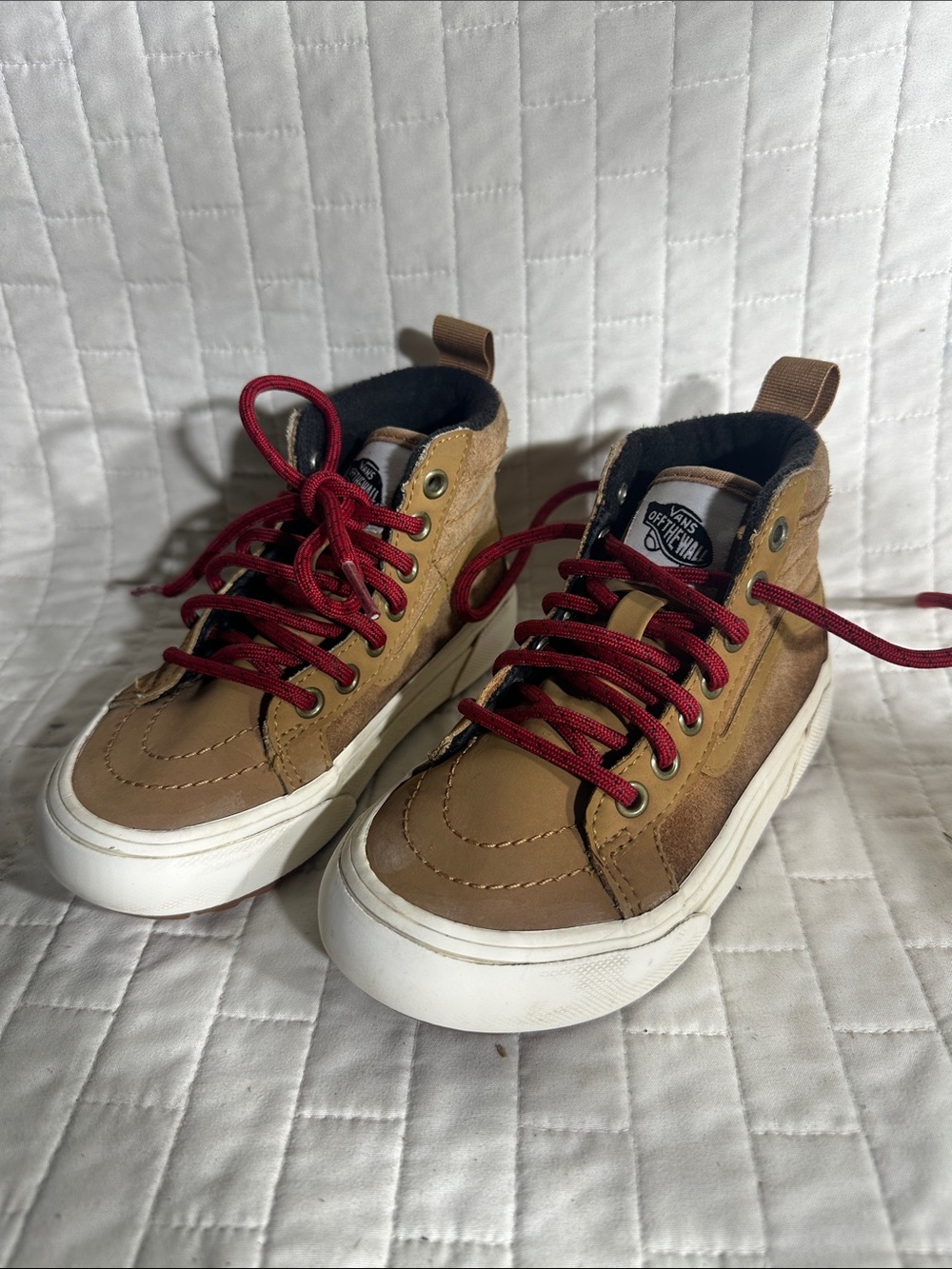 Vans Sk8-Hi MTE shoes in a brown leather "Chipmunk" colorway